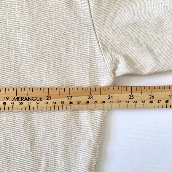 Zara Twill Denim Shirt Jacket Balloon Sleeve Collar Coastal Grandma Coquette - Picture 8 of 11